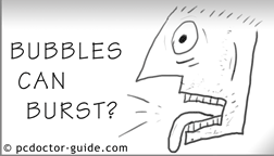 PC Doctor cartoon - bubbles can burst