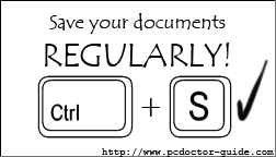 Save often with Ctrl + S
