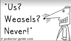 PC Doctor cartoon - Sorny Weasels