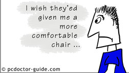 PC Doctor cartoon - Comfortable chair